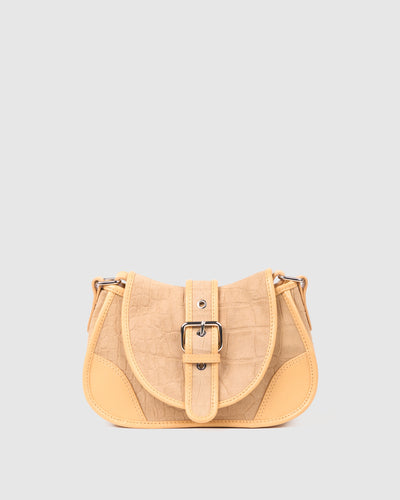 Small Maria Scale Suede Cream