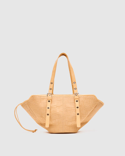 Small Nora Scale Suede Cream