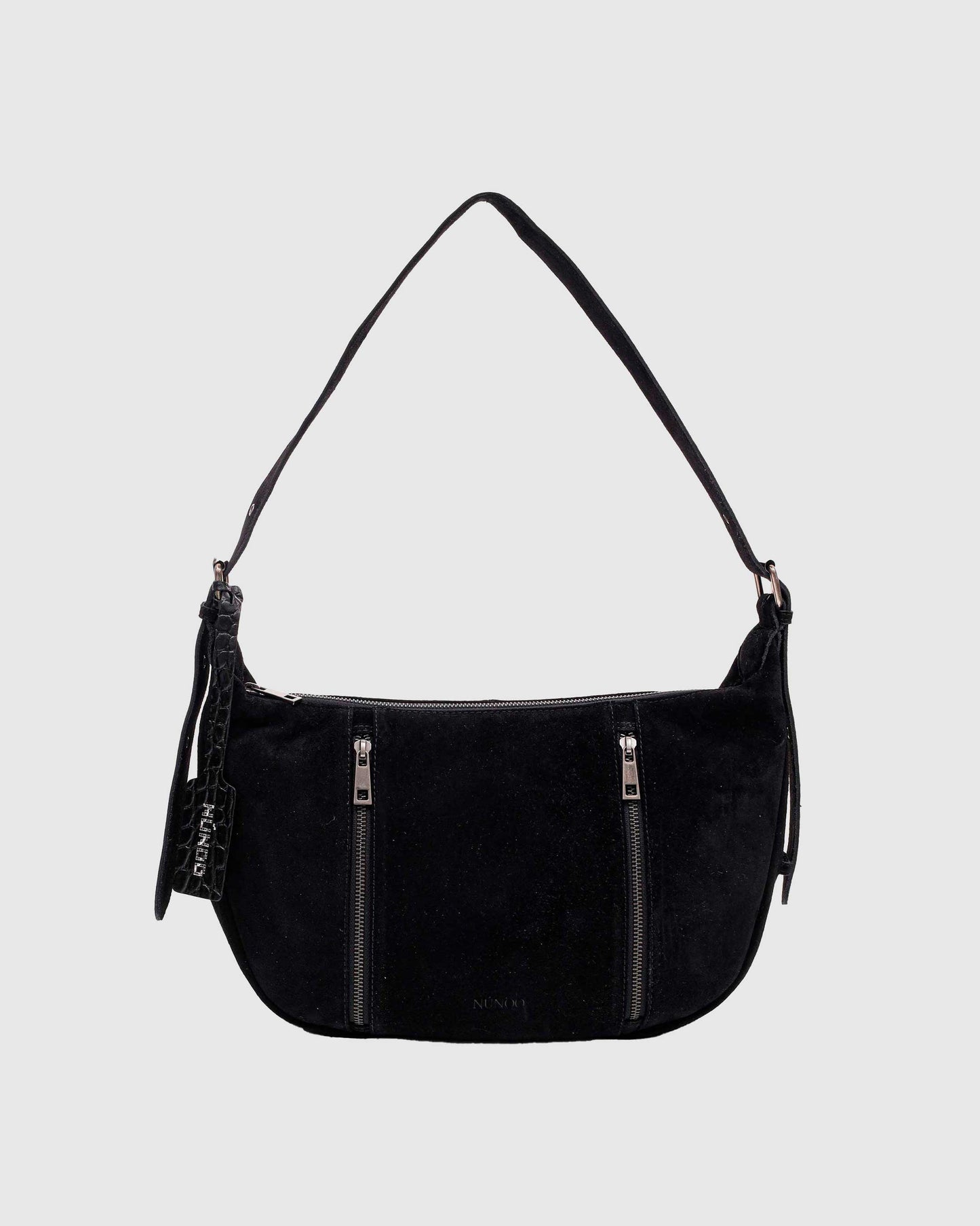 Núnoo Small Stella Zipper Suede Black Large Black