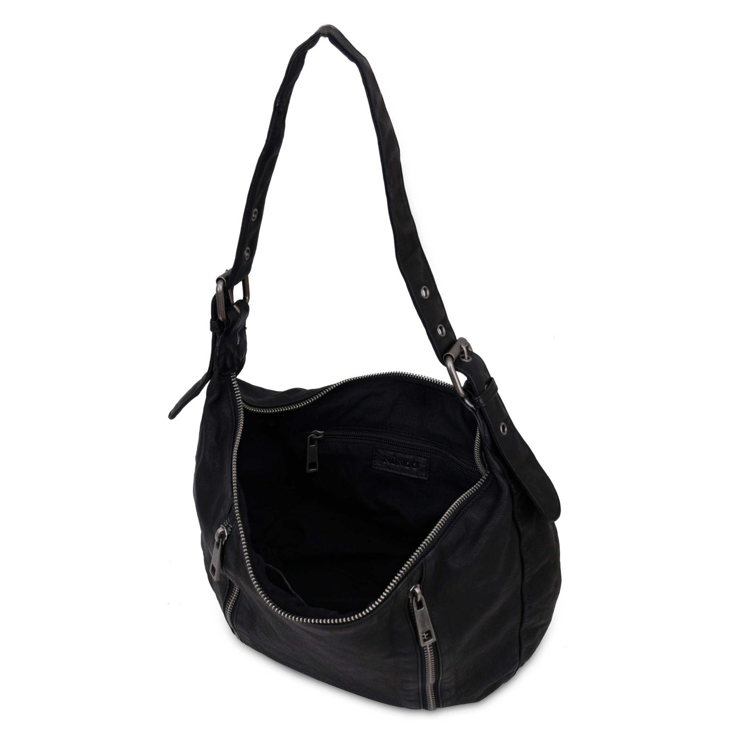 Núnoo Small Stella Zipper Washed Black Shoulder bags Black