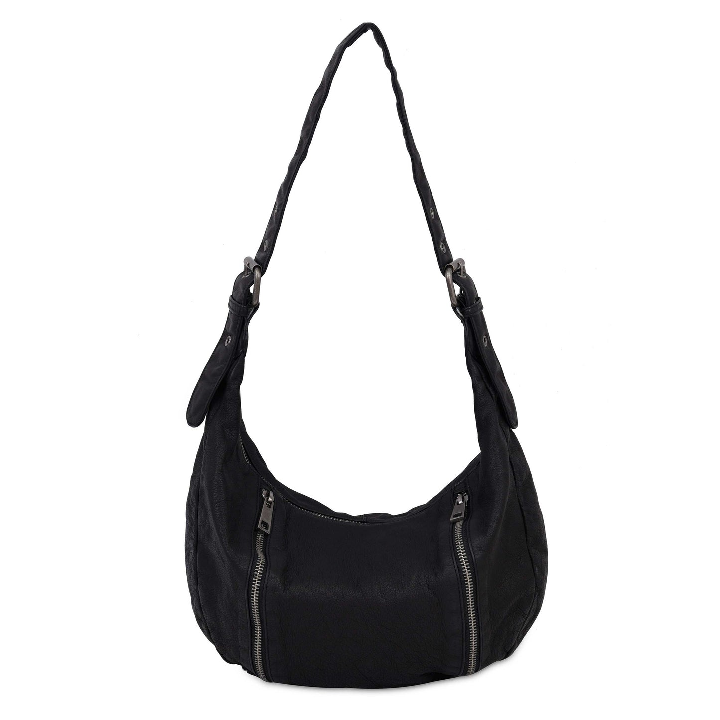 Núnoo Small Stella Zipper Washed Black Shoulder bags Black